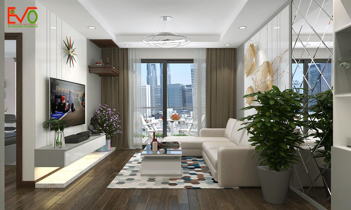 thiết kế nội thất căn hộ chung cư Green pearl - 378 Minh Khai phong cách hiện đại 01